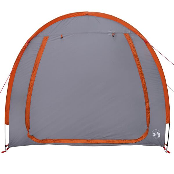 vidaXL Tente de rangement pour v&eacute;los Gris et orange 218 x 156 x 180 cm