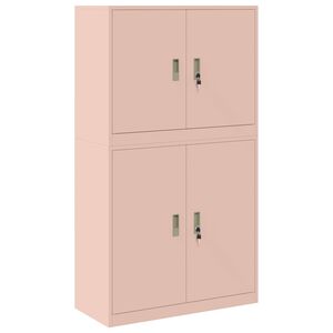 vidaXL Armoire de rangement 2 pc Rose 90 x 40 x 160 cm Acier