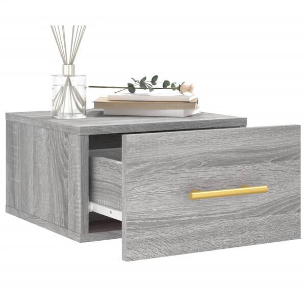 vidaXL Tables de chevet murales 2 pcs sonoma gris 35x35x20 cm
