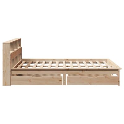 vidaXL Lit bibliothèque sans matelas 140x190 cm bois de pin massif