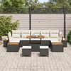 vidaXL Ensemble de canap&eacute; de jardin 10 pcs Noir Poly rotin