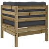 vidaXL Salon de jardin avec coussins 10 pcs bois de pin impr&eacute;gn&eacute;