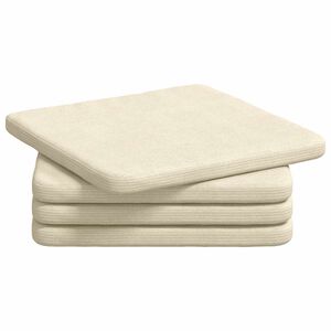 vidaXL Coussins de si&egrave;ge 4 pc Tissu en velours c&ocirc;tel&eacute; Cr&egrave;me