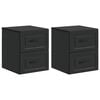 vidaXL Cabinet de chevet mural 2 pc Noir 34,5 x 33 x 40 cm