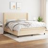 vidaXL Sommier &agrave; lattes de lit avec matelas Cr&egrave;me 180x200 cm Tissu