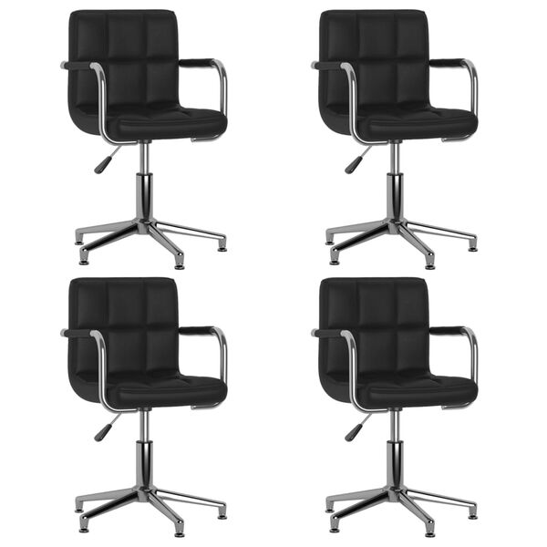 vidaXL Chaises &agrave; manger pivotantes lot de 4 noir similicuir