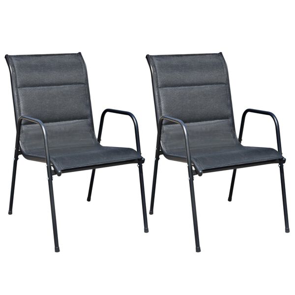 vidaXL Ensemble de bistro 3 pcs Acier Noir