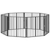 vidaXL Porte pour chien 8 pcs Noir 80 x 80 cm Acier galvanis&eacute;