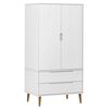 vidaXL Garde-robe MOLDE Blanc 90x55x175 cm Bois massif de pin