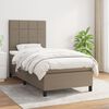 vidaXL Sommier &agrave; lattes de lit avec matelas Taupe 100x200 cm Tissu