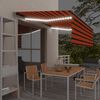 vidaXL Auvent manuel r&eacute;tractable et store LED 4,5x3 m Orange et marron