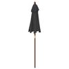 vidaXL Parasol de jardin avec m&acirc;t en bois noir 196x231 cm