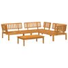 vidaXL Ensemble de Canap&eacute;s Uni 4 pcs Taupe Bois d'Acacia Massif