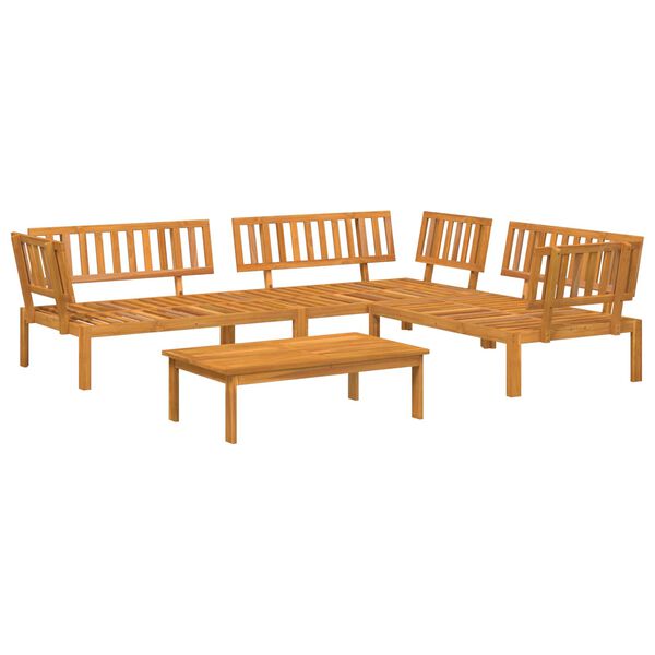 vidaXL Ensemble de Canap&eacute;s Uni 4 pcs Taupe Bois d'Acacia Massif
