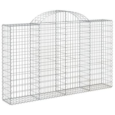 vidaXL Paniers à gabions arqués 2 pcs 200x30x120/140 cm Fer galvanisé