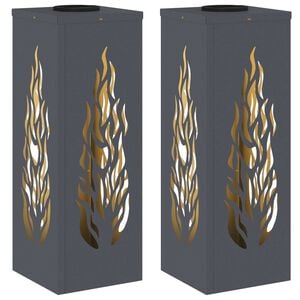 vidaXL Lumi&egrave;re de chemin LED solaire 2 pc Blanc chaud 18 x 18 x 50 cm