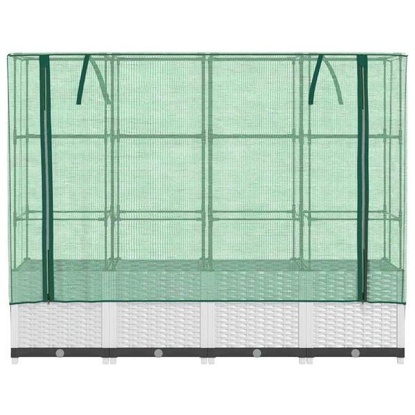 vidaXL Jardini&egrave;re sur&eacute;lev&eacute;e avec housse aspect rotin 160x40x138 cm