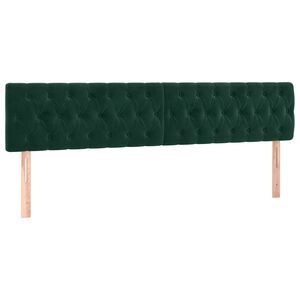 vidaXL T&ecirc;tes de lit Vert fonc&eacute; 180x7x78/88 cm Velours