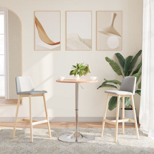 vidaXL Table de bar &Oslash;50x89,5 cm bois massif de h&ecirc;tre