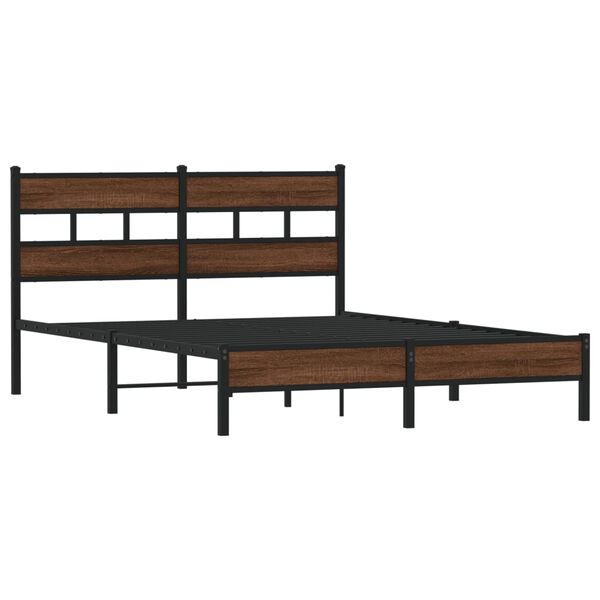 vidaXL Cadre de lit sans matelas ch&ecirc;ne marron 140x190 cm