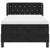 vidaXL Lit &agrave; ressorts avec matelas Noir 90 x 200 cm Velours