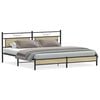vidaXL Cadre de lit en m&eacute;tal sans matelas ch&ecirc;ne sonoma 193x203 cm