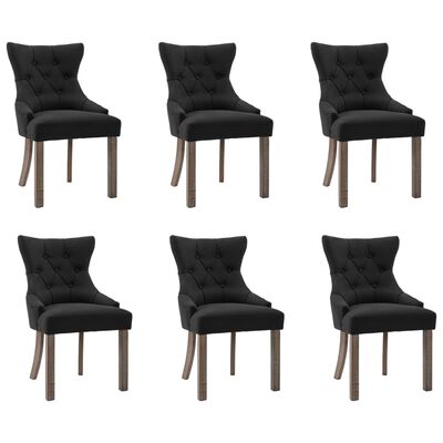 vidaXL Chaises à manger lot de 6 noir tissu