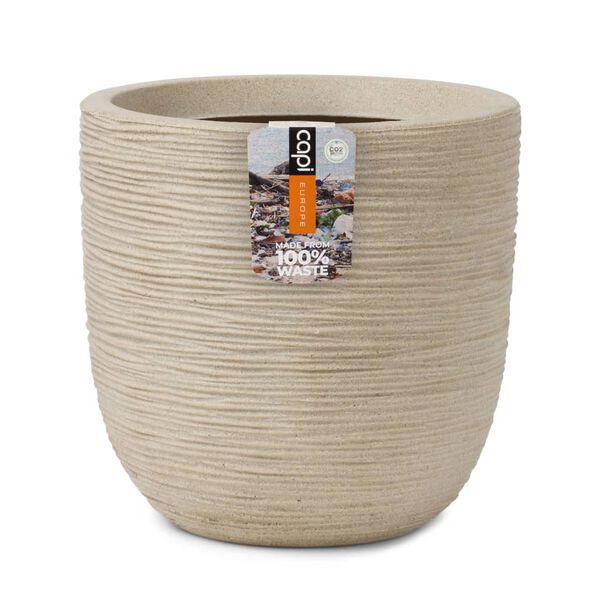 Capi Pot &agrave; fleurs Waste Rib 35x34 cm Beige terrazzo