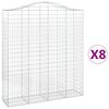 vidaXL Paniers &agrave; gabions arqu&eacute;s 8 pcs 200x50x220/240 cm Fer galvanis&eacute;