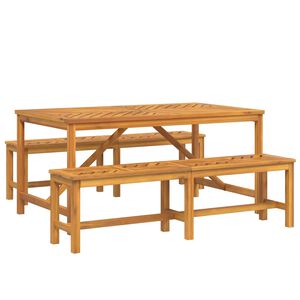 vidaXL Ensemble de salle &agrave; manger pour jardin 3 pc Marron