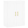 vidaXL Buffet haut Blanc 69,5x34x180 cm Bois d'ing&eacute;nierie