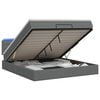 vidaXL Lit coffre avec matelas et LED Gris fonc&eacute; 140 x 200 cm Tissu