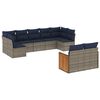 vidaXL Ensemble de canap&eacute; de jardin 9 pcs avec coussins gris r&eacute;sine tress&eacute;e
