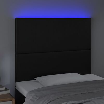 vidaXL Tête de lit à LED Noir 80x5x118/128 cm Similicuir