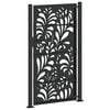 vidaXL Portail de jardin noir 100x175 cm en acier design ondul&eacute;