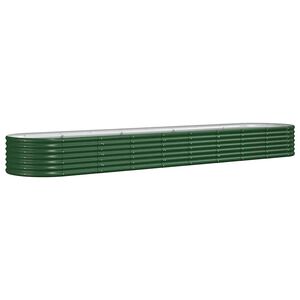 vidaXL Lit sur&eacute;lev&eacute; de jardin Acier galvanis&eacute; 368x80x36 cm Vert