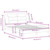 vidaXL Cadre de lit avec LED sans matelas Hvar taupe 140x190 cm tissu
