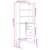 vidaXL Buffet haut Gris b&eacute;ton 69,5x34x180 cm Bois d'ing&eacute;nierie