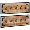 vidaXL Porte-manteaux 2 pcs 80x8x25 cm bois de manguier massif brut