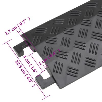 vidaXL Rampes de protection de câble 2 pcs 98,5 cm Noir
