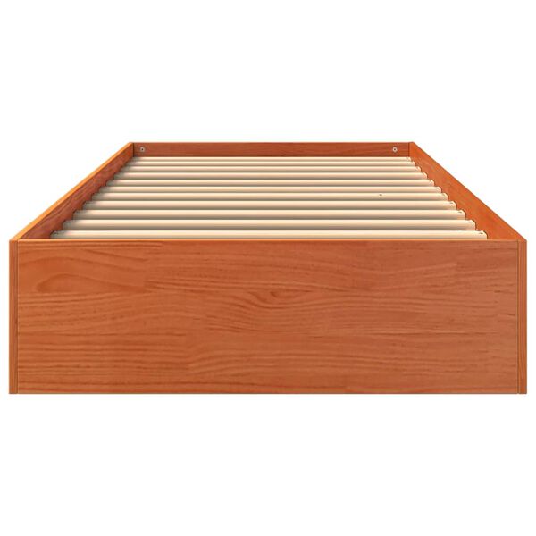 vidaXL Cadre de lit sans matelas cire marron 100x200cm bois pin massif