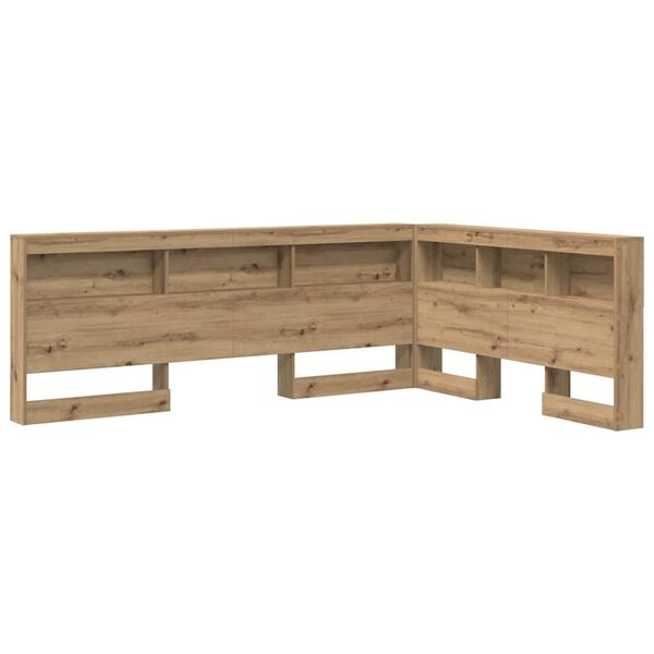 vidaXL T&ecirc;te de lit de rangement avec &eacute;tag&egrave;re Ch&ecirc;ne artisanal 150 cm