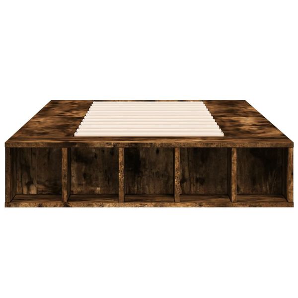 vidaXL Cadre de lit sans matelas ch&ecirc;ne fum&eacute; 90x200 cm