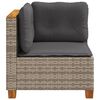 vidaXL Canap&eacute; d'angle de jardin avec coussins gris r&eacute;sine tress&eacute;e
