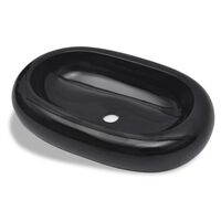 Vasque ovale céramique Noir pour salle de bain