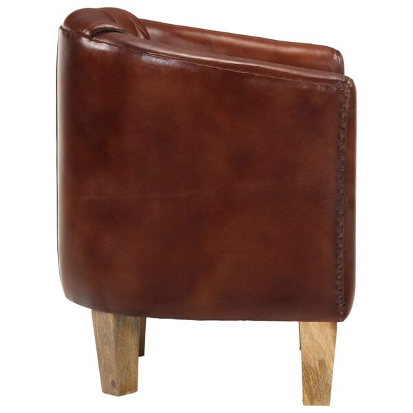 vidaXL Chaise cabriolet marron cuir v&eacute;ritable