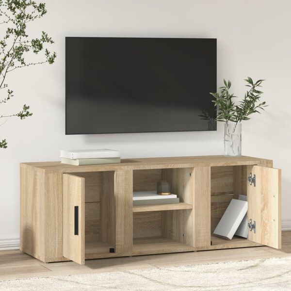 vidaXL Meuble TV Ch&ecirc;ne sonoma 100x31,5x35 cm Bois d'ing&eacute;nierie