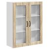 vidaXL Cabinet en verre mural LUCCA Ch&ecirc;ne Sonoma 80 x 31 x 100 cm