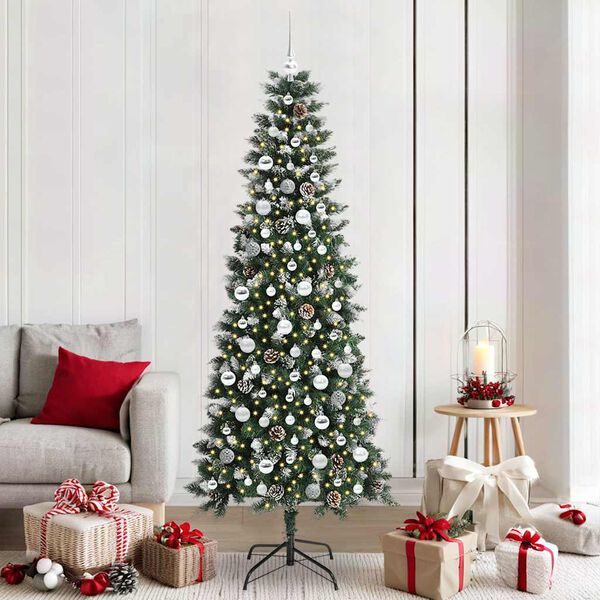 vidaXL Sapin de No&euml;l artificiel Vert 210 cm PVC, plastique et acier