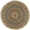 vidaXL Tapis fait &agrave; la main Jute avec imprim&eacute; bleu fonc&eacute; 90 cm